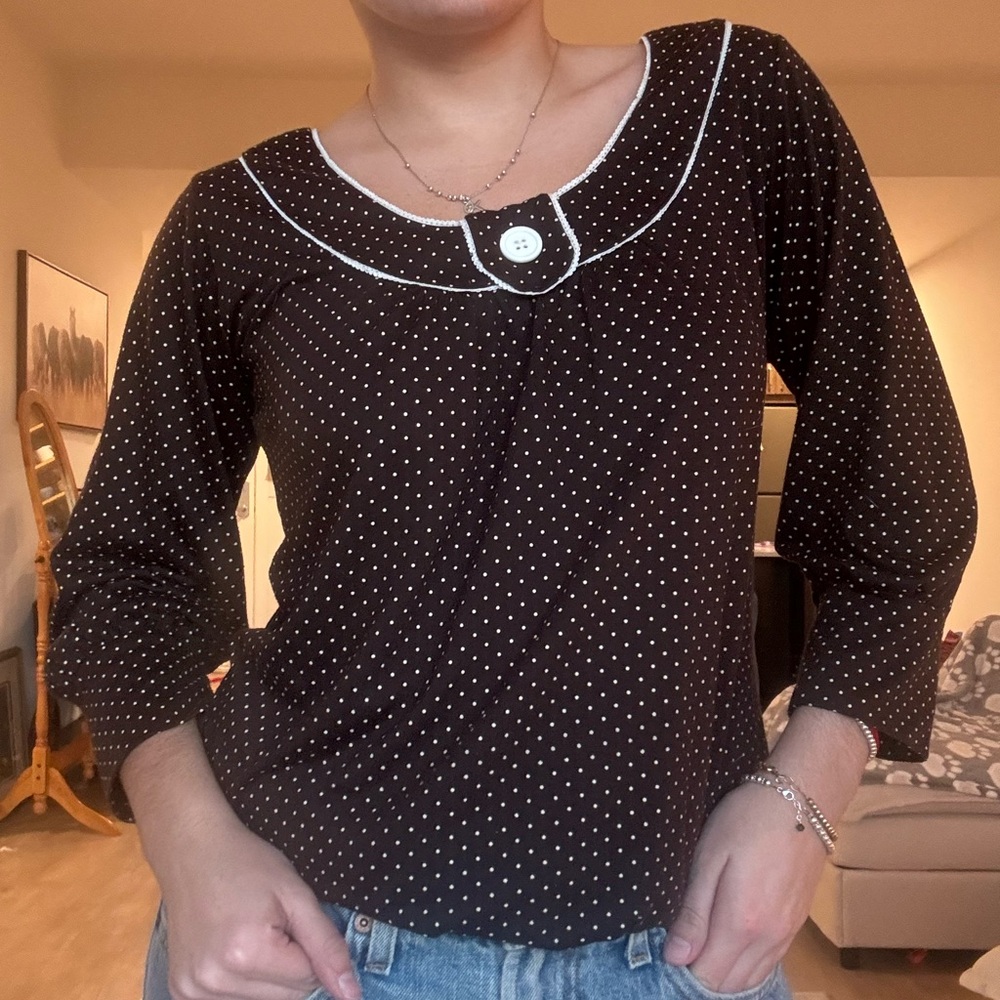 Polka Dot Women's Top - Black and White